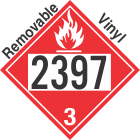 Flammable Class 3 UN2397 Removable Vinyl DOT Placard