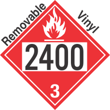 Flammable Class 3 UN2400 Removable Vinyl DOT Placard