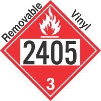 Flammable Class 3 UN2405 Removable Vinyl DOT Placard