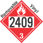 Flammable Class 3 UN2409 Removable Vinyl DOT Placard