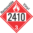 Flammable Class 3 UN2410 Removable Vinyl DOT Placard