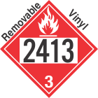 Flammable Class 3 UN2413 Removable Vinyl DOT Placard