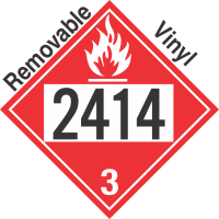 Flammable Class 3 UN2414 Removable Vinyl DOT Placard