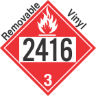 Flammable Class 3 UN2416 Removable Vinyl DOT Placard