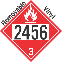 Flammable Class 3 UN2456 Removable Vinyl DOT Placard