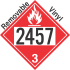 Flammable Class 3 UN2457 Removable Vinyl DOT Placard