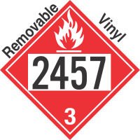 Flammable Class 3 UN2457 Removable Vinyl DOT Placard