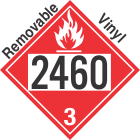 Flammable Class 3 UN2460 Removable Vinyl DOT Placard