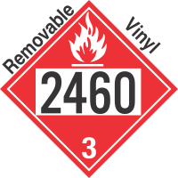 Flammable Class 3 UN2460 Removable Vinyl DOT Placard