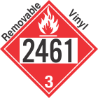 Flammable Class 3 UN2461 Removable Vinyl DOT Placard