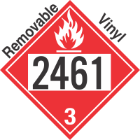 Flammable Class 3 UN2461 Removable Vinyl DOT Placard