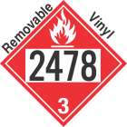 Flammable Class 3 UN2478 Removable Vinyl DOT Placard