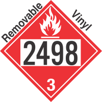 Flammable Class 3 UN2498 Removable Vinyl DOT Placard