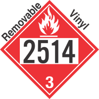 Flammable Class 3 UN2514 Removable Vinyl DOT Placard