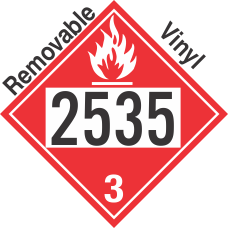 Flammable Class 3 UN2535 Removable Vinyl DOT Placard