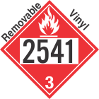 Flammable Class 3 UN2541 Removable Vinyl DOT Placard