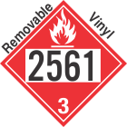Flammable Class 3 UN2561 Removable Vinyl DOT Placard