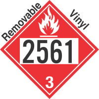 Flammable Class 3 UN2561 Removable Vinyl DOT Placard