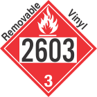 Flammable Class 3 UN2603 Removable Vinyl DOT Placard
