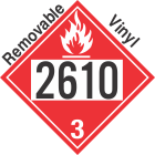 Flammable Class 3 UN2610 Removable Vinyl DOT Placard