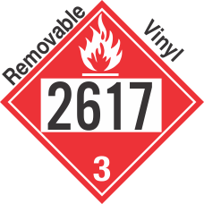 Flammable Class 3 UN2617 Removable Vinyl DOT Placard