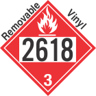 Flammable Class 3 UN2618 Removable Vinyl DOT Placard