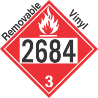 Flammable Class 3 UN2684 Removable Vinyl DOT Placard