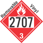 Flammable Class 3 UN2707 Removable Vinyl DOT Placard