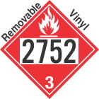 Flammable Class 3 UN2752 Removable Vinyl DOT Placard