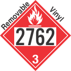 Flammable Class 3 UN2762 Removable Vinyl DOT Placard