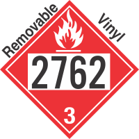 Flammable Class 3 UN2762 Removable Vinyl DOT Placard