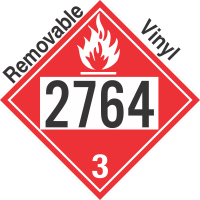 Flammable Class 3 UN2764 Removable Vinyl DOT Placard