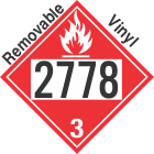 Flammable Class 3 UN2778 Removable Vinyl DOT Placard