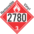 Flammable Class 3 UN2780 Removable Vinyl DOT Placard