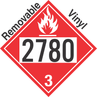 Flammable Class 3 UN2780 Removable Vinyl DOT Placard