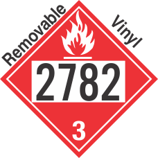 Flammable Class 3 UN2782 Removable Vinyl DOT Placard