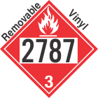 Flammable Class 3 UN2787 Removable Vinyl DOT Placard