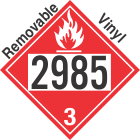 Flammable Class 3 UN2985 Removable Vinyl DOT Placard