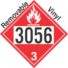 Flammable Class 3 UN3056 Removable Vinyl DOT Placard