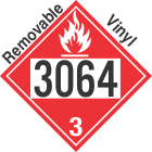 Flammable Class 3 UN3064 Removable Vinyl DOT Placard