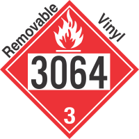 Flammable Class 3 UN3064 Removable Vinyl DOT Placard