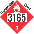 Flammable Class 3 UN3165 Removable Vinyl DOT Placard