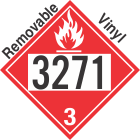 Flammable Class 3 UN3271 Removable Vinyl DOT Placard