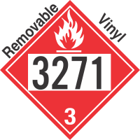 Flammable Class 3 UN3271 Removable Vinyl DOT Placard