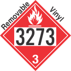 Flammable Class 3 UN3273 Removable Vinyl DOT Placard