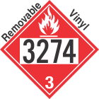 Flammable Class 3 UN3274 Removable Vinyl DOT Placard