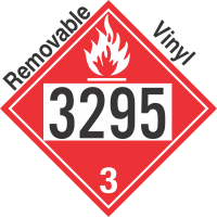 Flammable Class 3 UN3295 Removable Vinyl DOT Placard