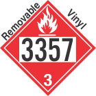Flammable Class 3 UN3357 Removable Vinyl DOT Placard