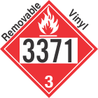 Flammable Class 3 UN3371 Removable Vinyl DOT Placard