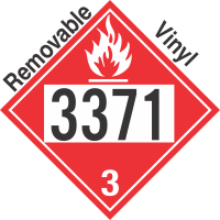 Flammable Class 3 UN3371 Removable Vinyl DOT Placard